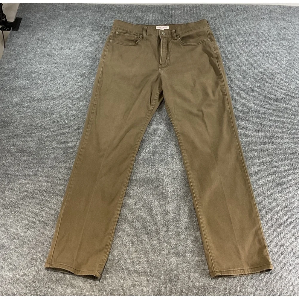 Lucky Brand Mens Pants 34x30 Brown Five Pocket Straight Fit Stretch Casual Jeans
